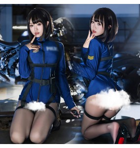FEE ET MOI - Sexy FBI Officer Seductive Bodycon Catsuit (Blue)